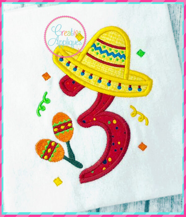 Sombrero Number Set Applique