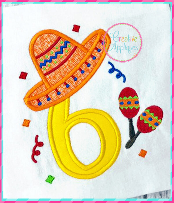 Sombrero Number Set Applique - Image 6