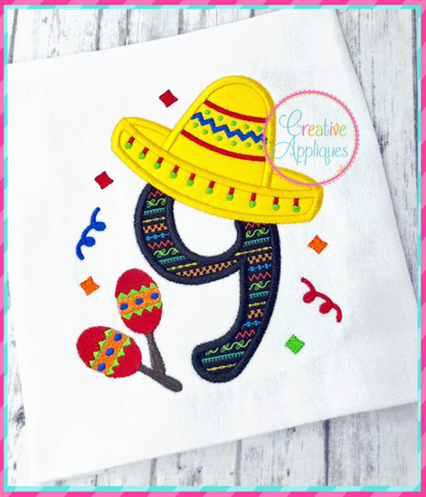 Sombrero Number Set Applique - Image 8