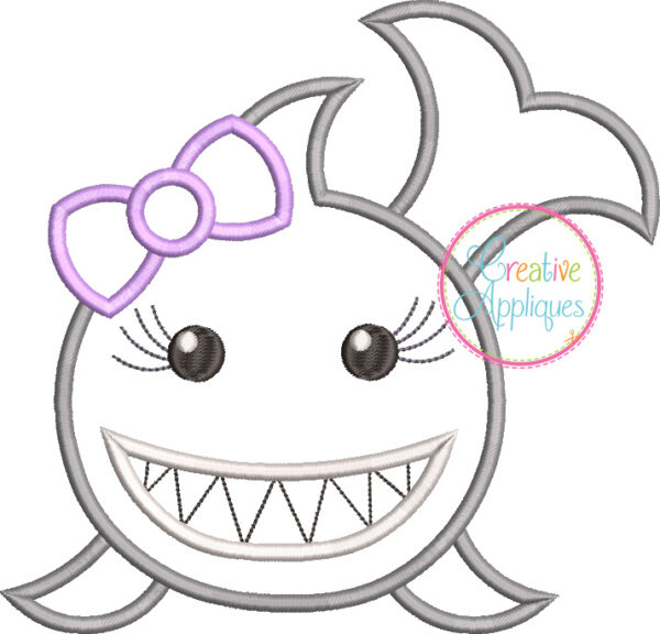 Girl Shark Applique - Image 2