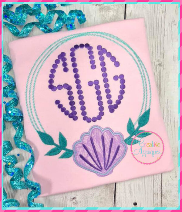 Shell Monogram Frame Applique