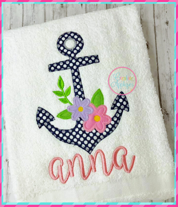 Blanket Stitch Anchor Flowers Applique - Image 3