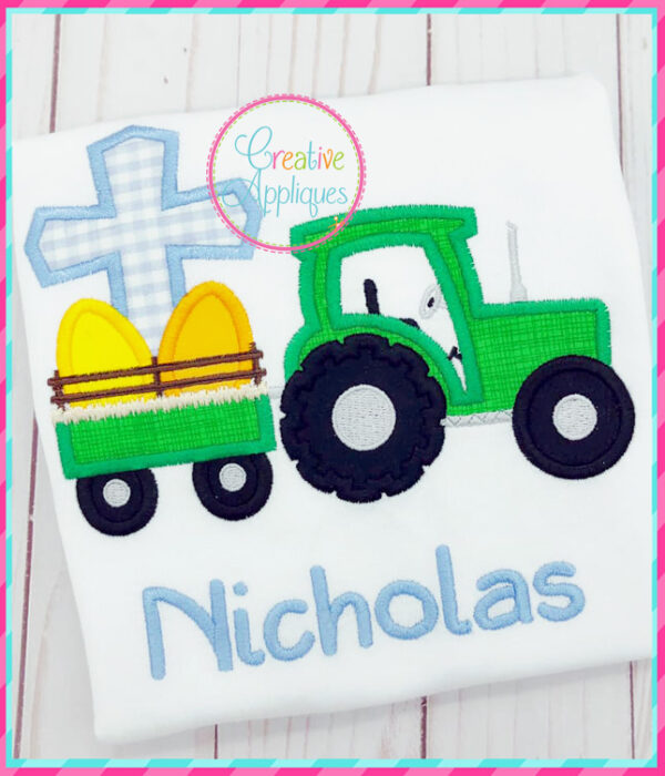 Tractor Cross Eggs Applique - Image 5