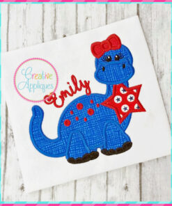 Girl Dinosaur Star Applique - Creative Appliques