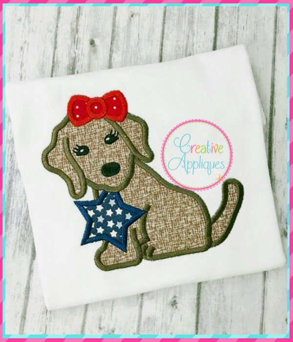 Girl Dog Star Applique - Image 4