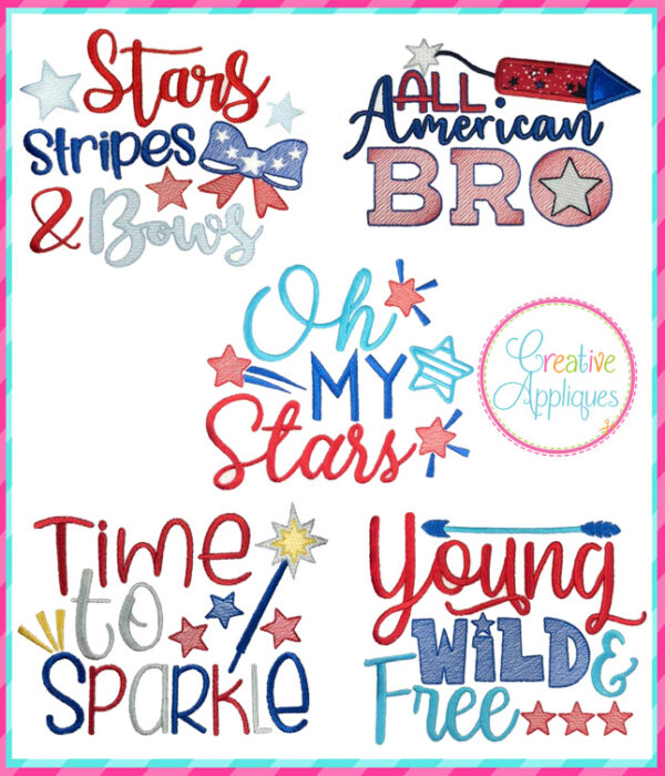 Patriotic Sayings Embroidery Set