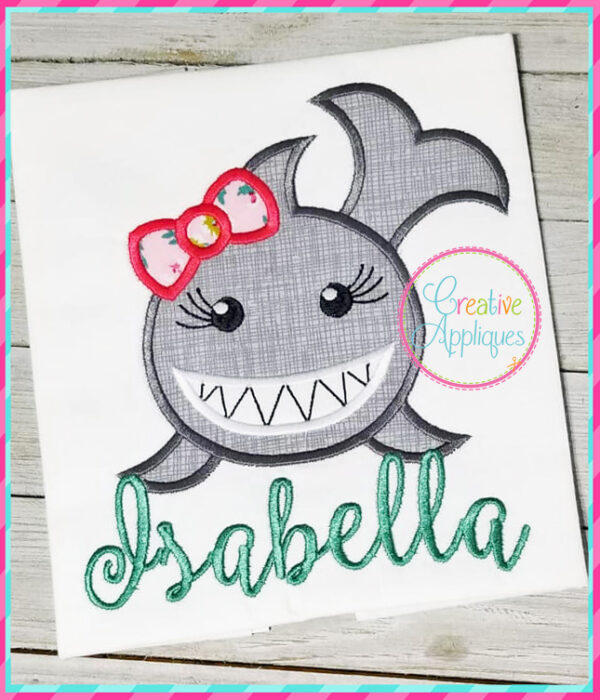 Girl Shark Applique - Image 5