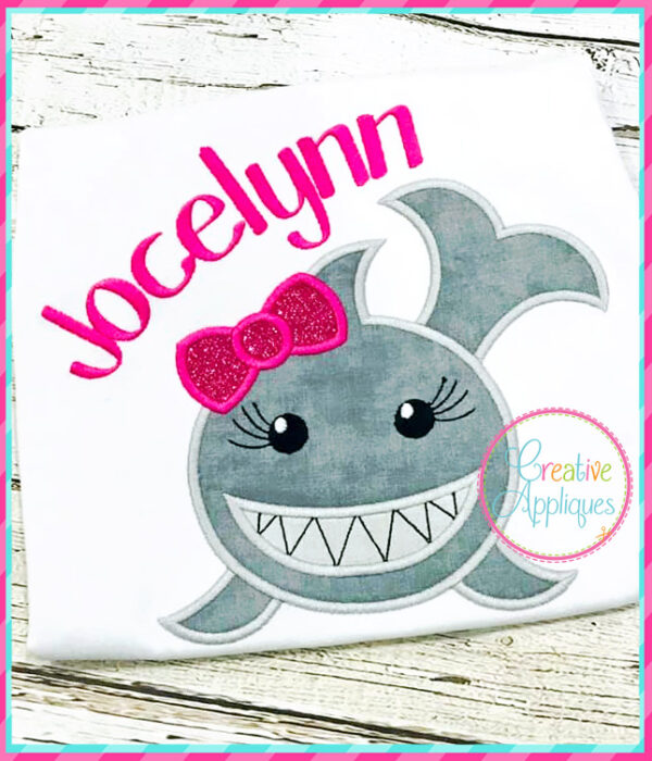 Girl Shark Applique - Image 3