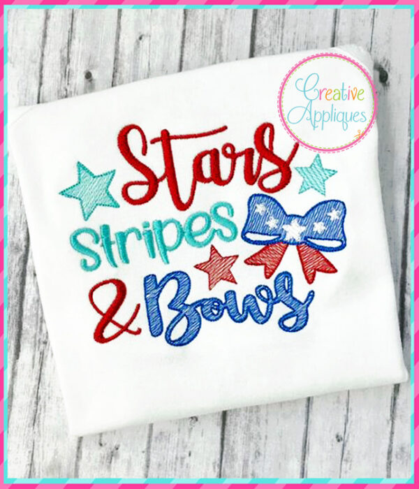 Stars Stripes and Bows Embroidery - Image 2