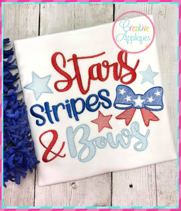 Stars Stripes and Bows Embroidery