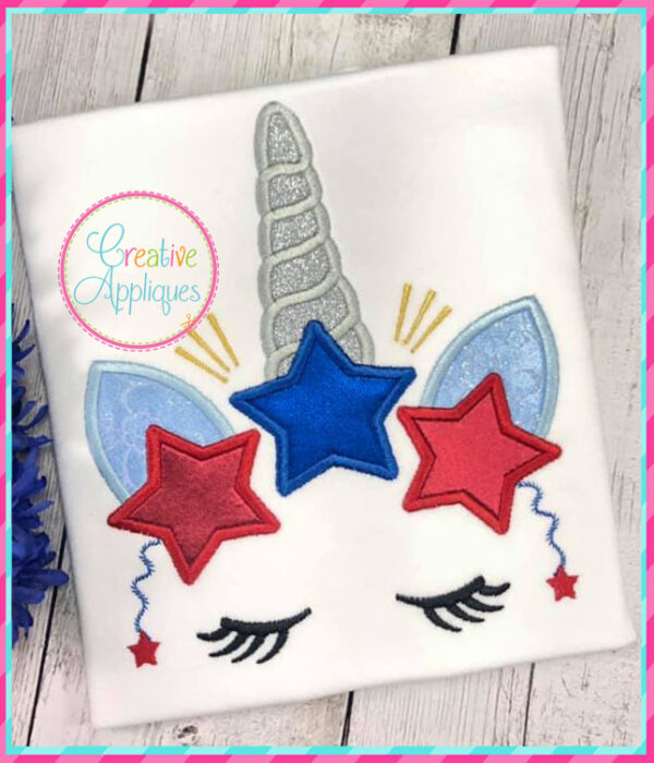 Unicorn Horn Stars Applique