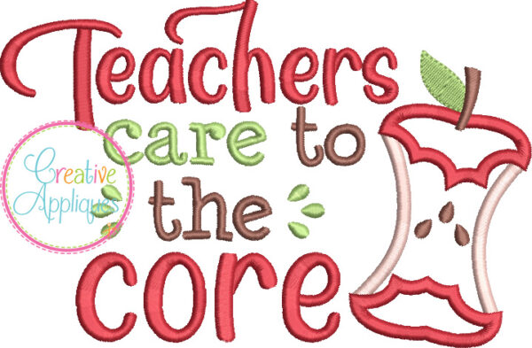 Teacher Care to the Core Applique - Image 2