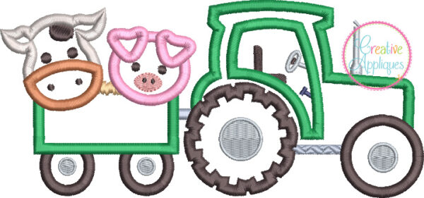 Tractor Animals Applique - Image 2