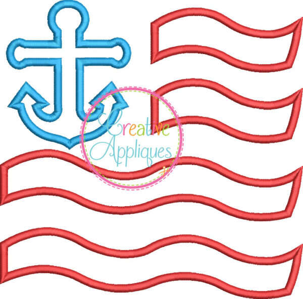 Flag Anchor Applique - Image 2