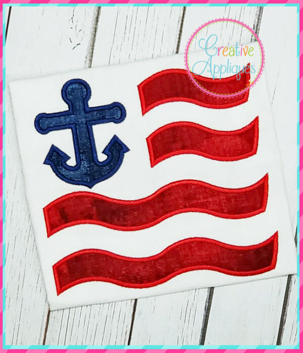 Flag Anchor Applique