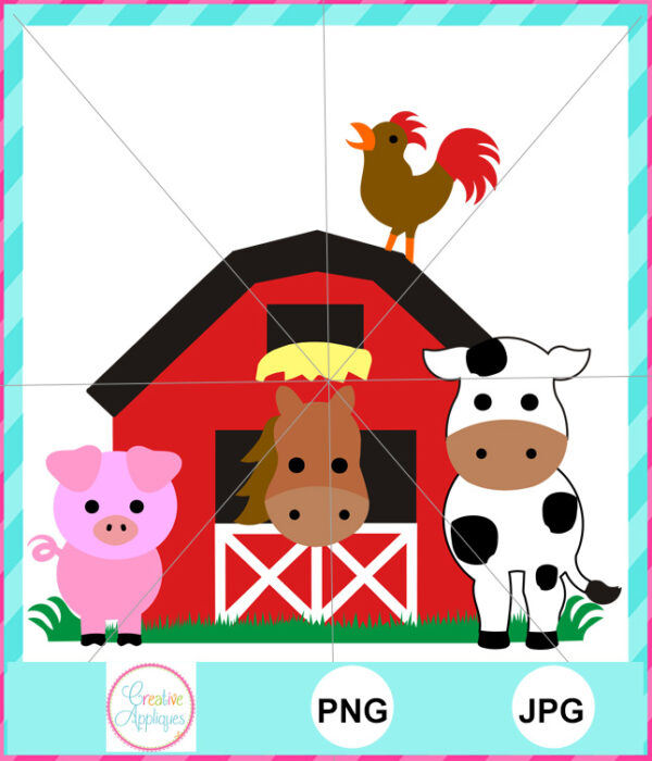 PRINT Barn Animals PNG JPG