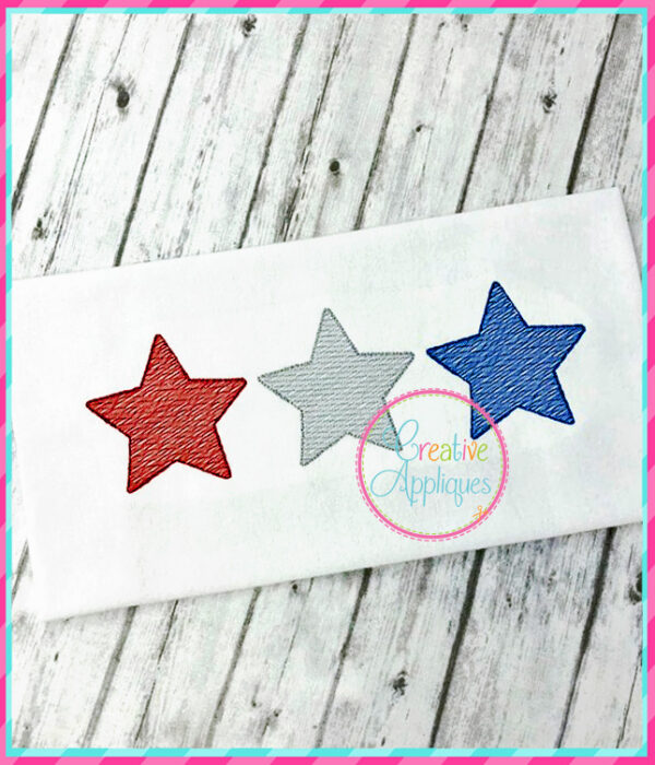 Sketch 3 Stars Embroidery