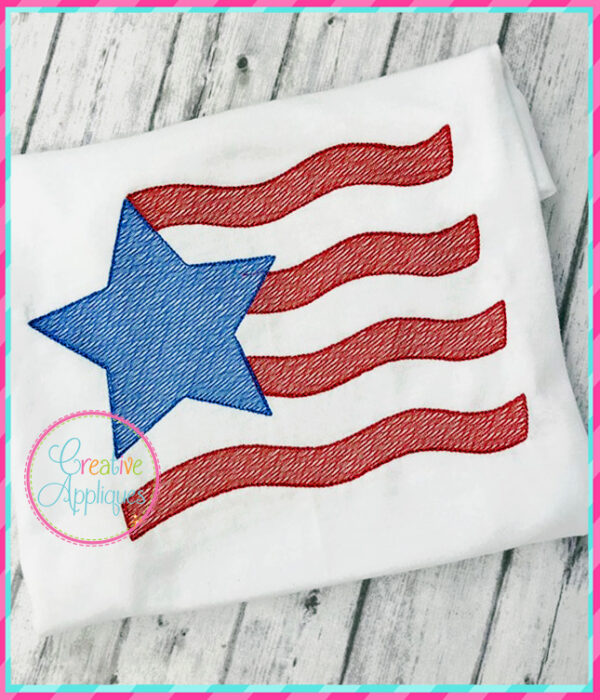 Sketch Flag with Star Embroidery