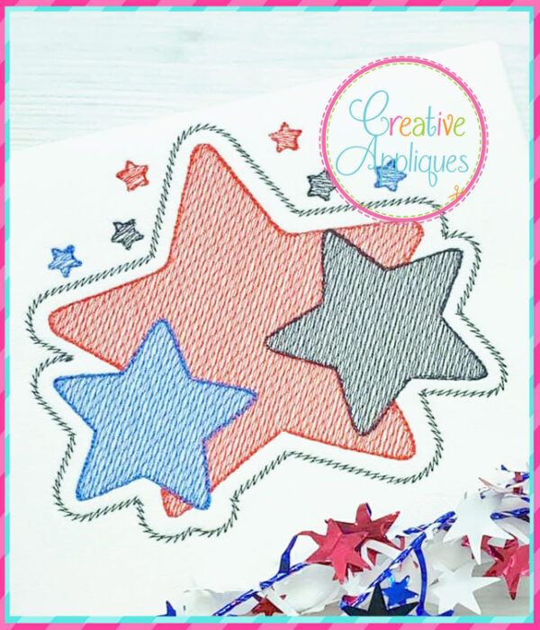 Sketch Star Trio Embroidery