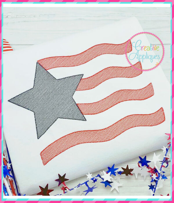 Sketch Flag with Star Embroidery - Image 2