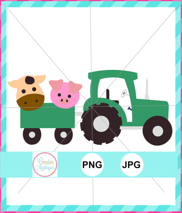 PRINT Tractor Animals PNG JPG