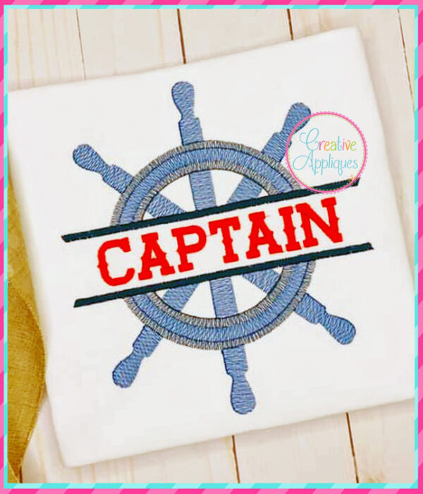 Captain Ship Wheel Embroidery