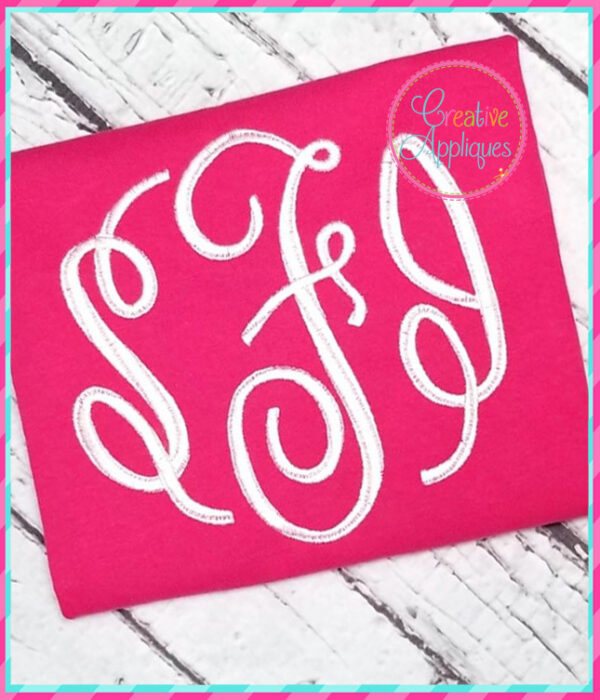 Elegant Circle Monogram Embroidery Font-LARGE - Image 5