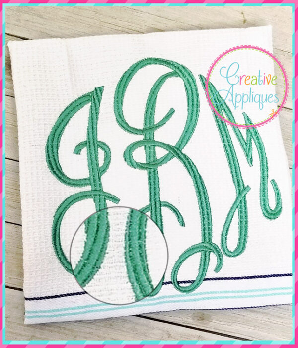 Elegant Circle Monogram Embroidery Font-LARGE - Image 4