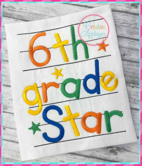 6th Grade Star Embroidery