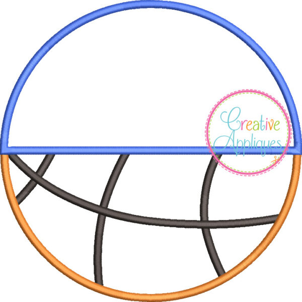 Half Basketball Applique - Image 2