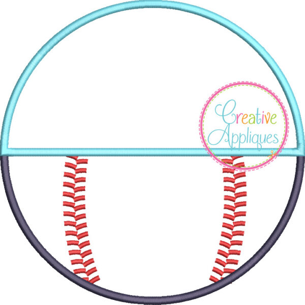 Half Baseball Applique - Image 2