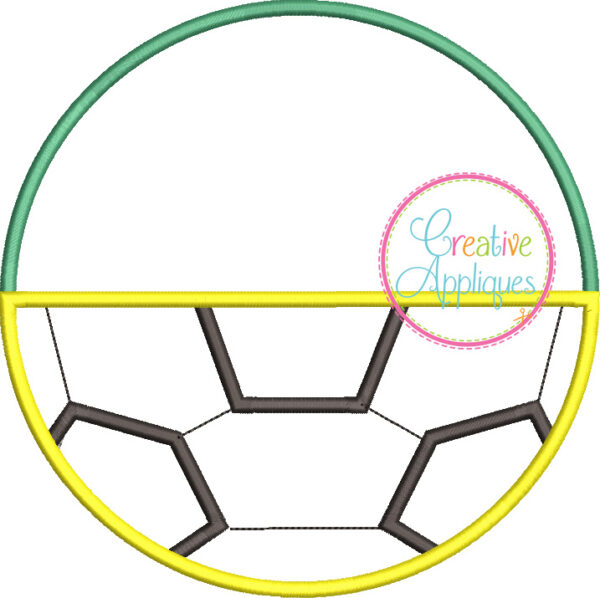 Half Soccer Ball Applique - Image 2