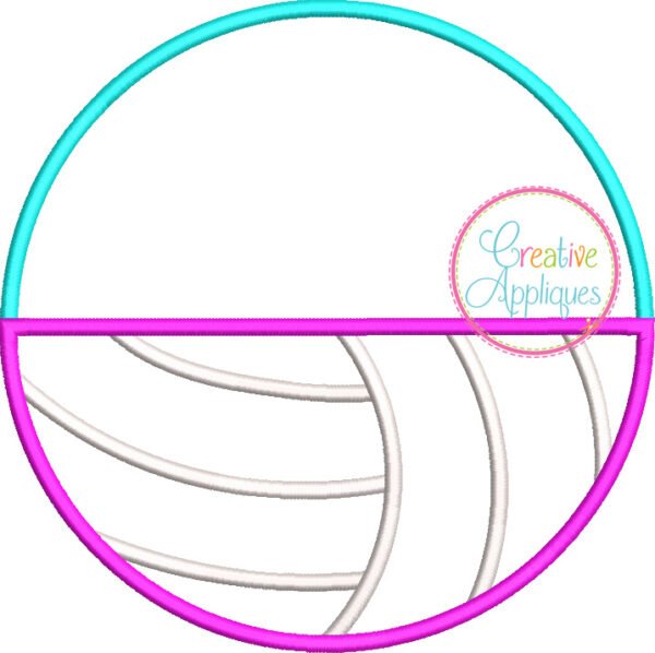 Half Volleyball Applique - Image 2