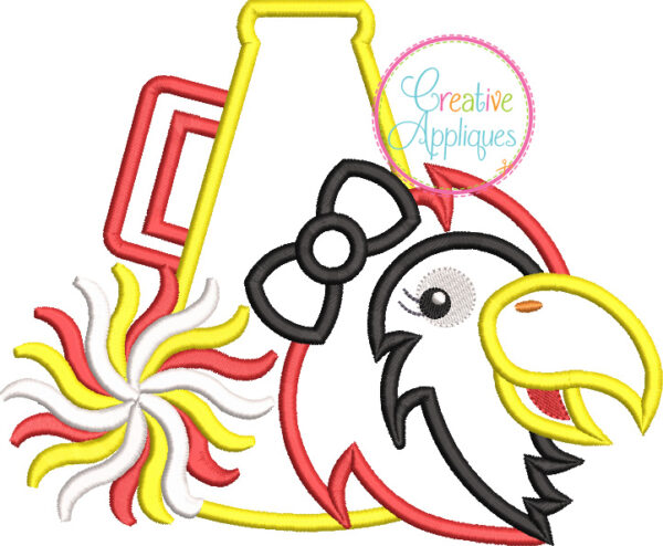 Falcon Cardinal Seahawk Megaphone Applique - Image 2