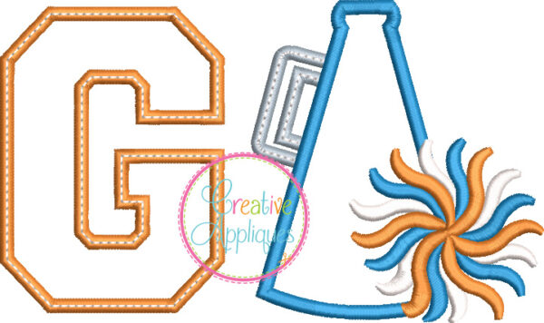 Go Cheer Megaphone Applique - Image 2