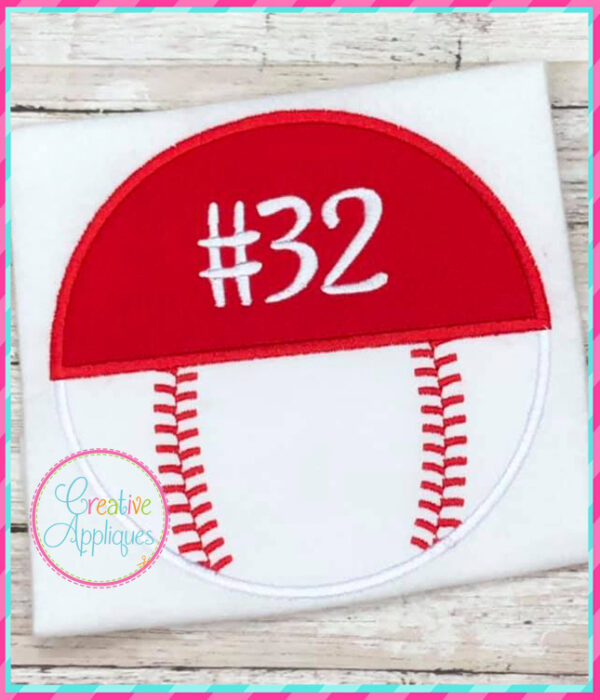 Half Baseball Applique - Image 3