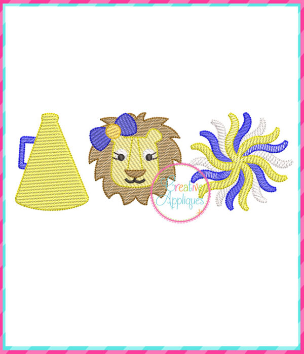 Sketch Stitch Cheer Lion Embroidery