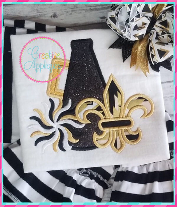 Fleur De Lis Megaphone Applique - Image 5