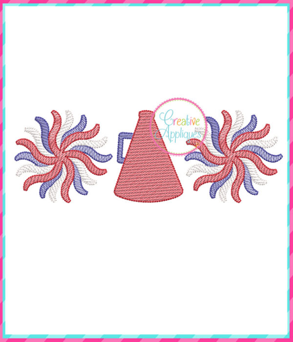 Sketch Stitch Cheer Megaphone Embroidery