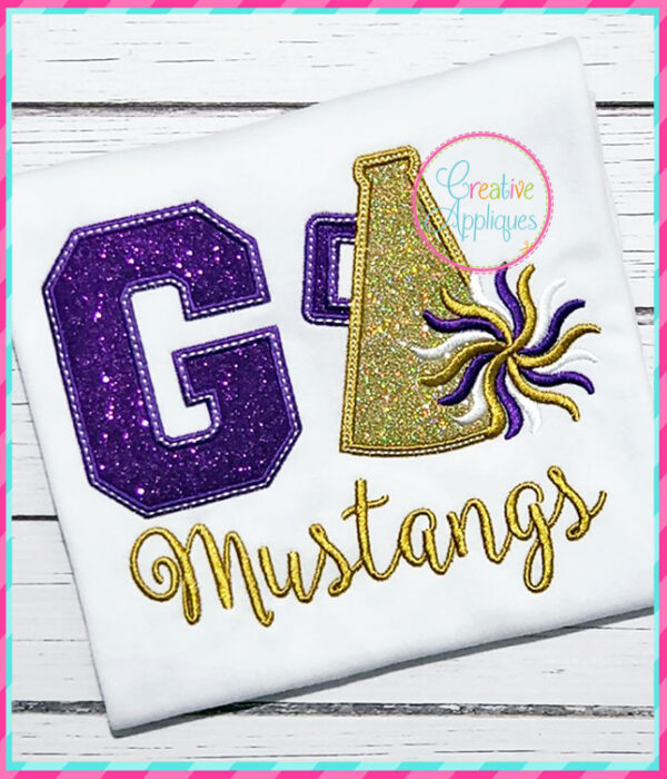 Go Cheer Megaphone Applique