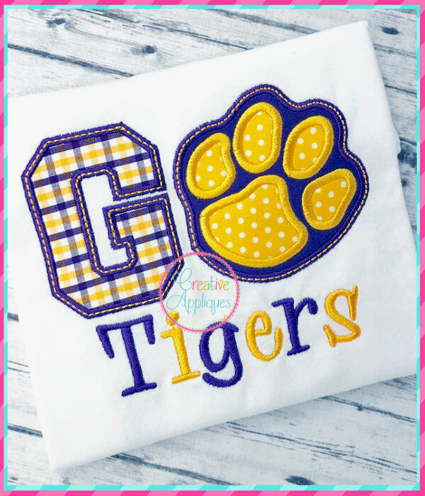 Go Tiger Paw Applique