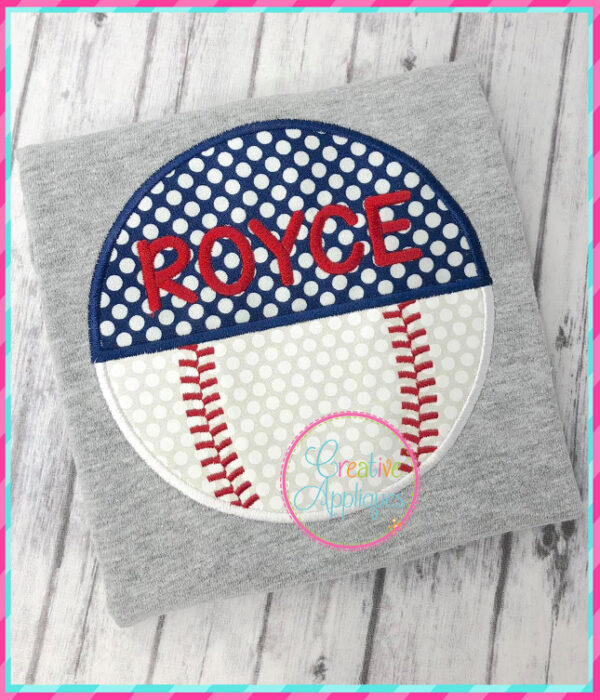 Half Baseball Applique - Image 4