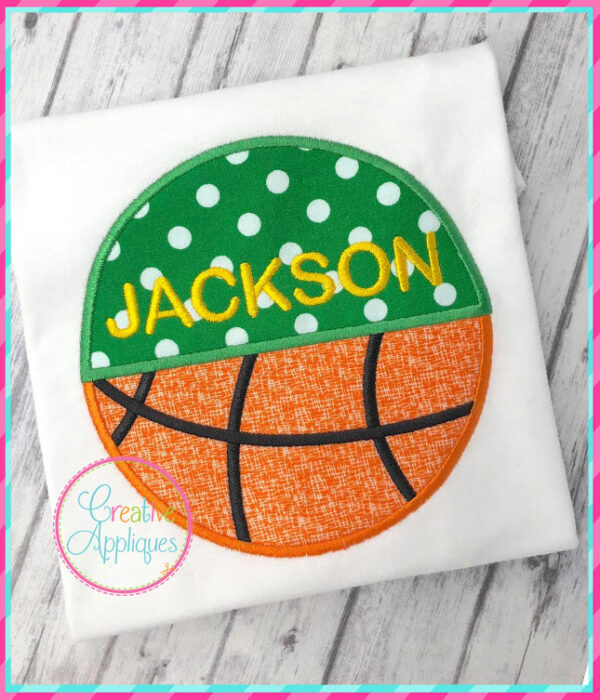 Half Basketball Applique - Image 3