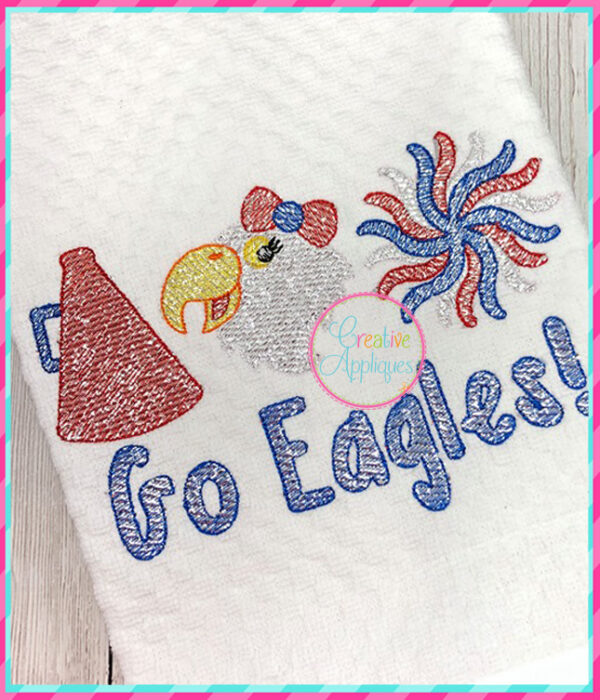 Sketch Stitch Cheer Eagle Embroidery - Image 2