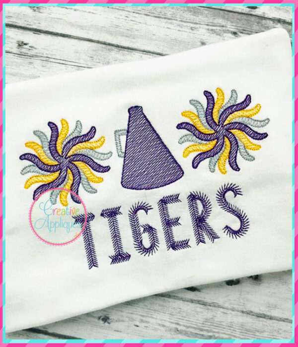 Sketch Stitch Cheer Megaphone Embroidery - Image 2