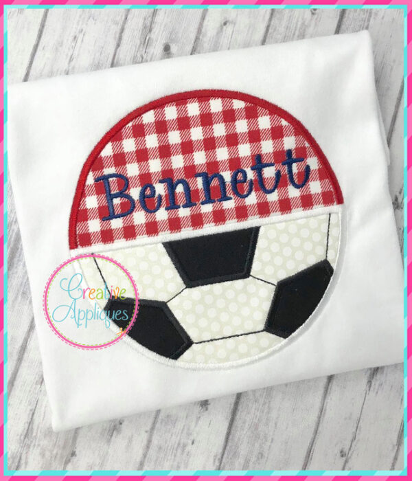 Half Soccer Ball Applique - Image 4