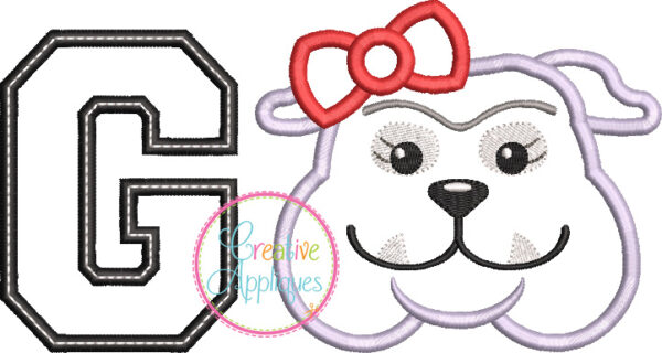 Go Bulldog Girl Applique - Image 2