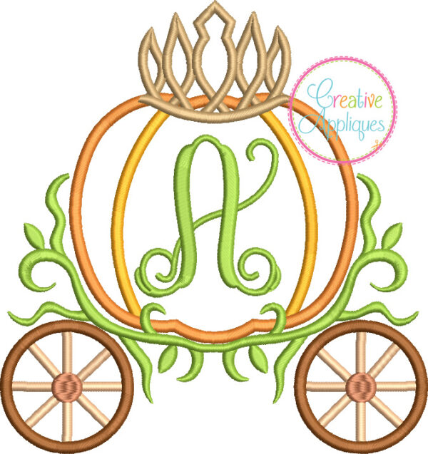 Pumpkin Carriage Alphabet Applique - Image 2