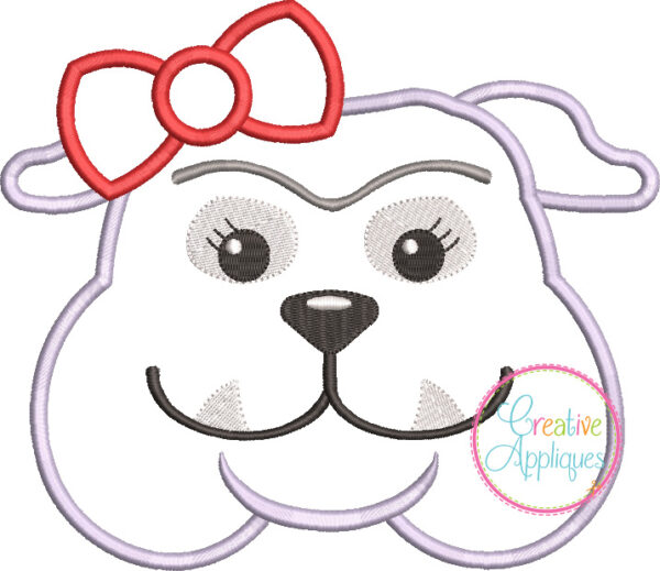 Bulldog Girl Applique - Image 2