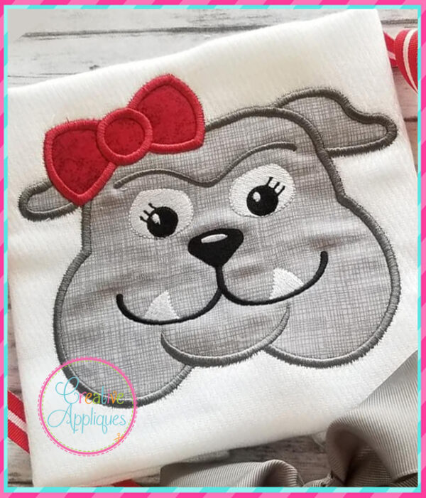 Bulldog Girl Applique